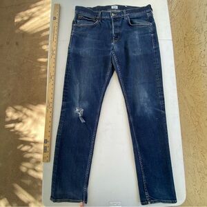 Hudson Blake Slim Straight Dark Wash Button Fly Jeans Size 36 36x32